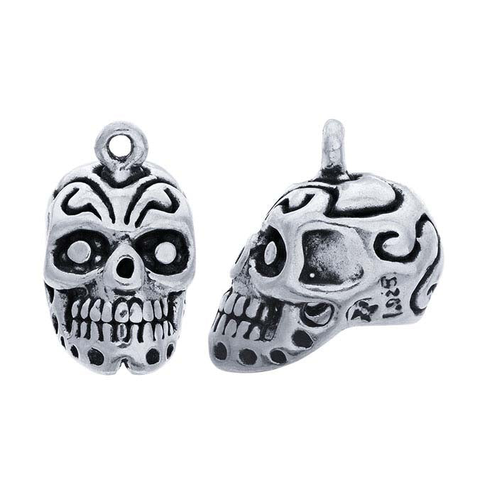 Sterlingsilver 3D Socker Skalle Berlock