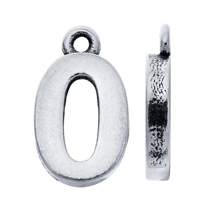 Sterling Silver Block Number Charm