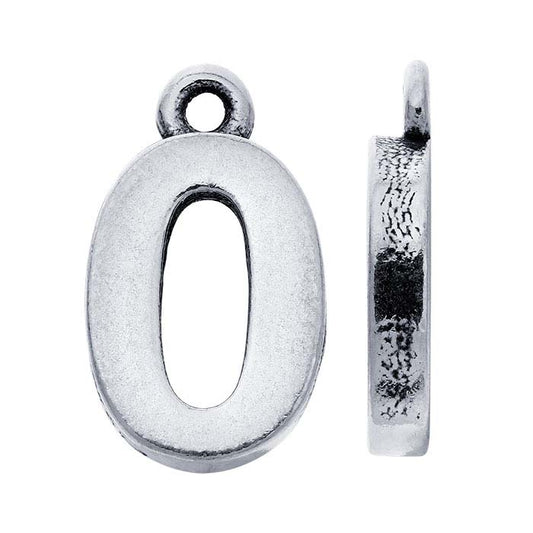 Sterling Silver Block Number Charm
