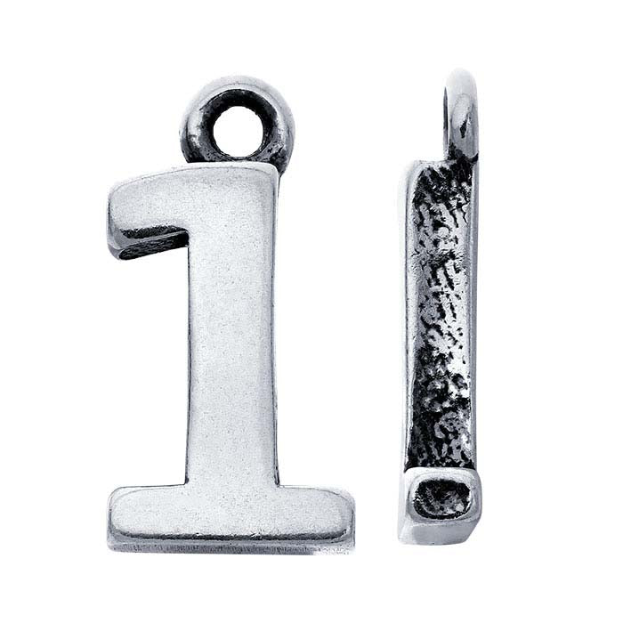 Sterling Silver Block Number Charm