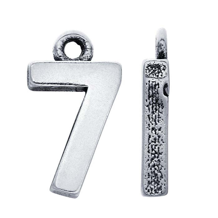 Sterling Silver Block Number Charm