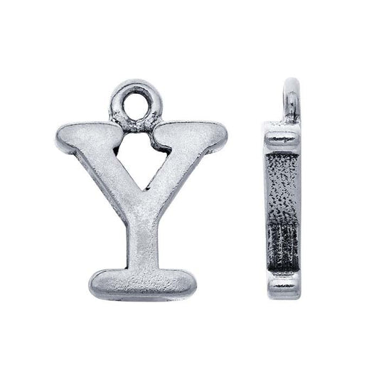 Sterling Silver Block Alphabet Charm,"Y"
