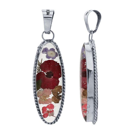 Sterling Silver Dried Flowers Pendant