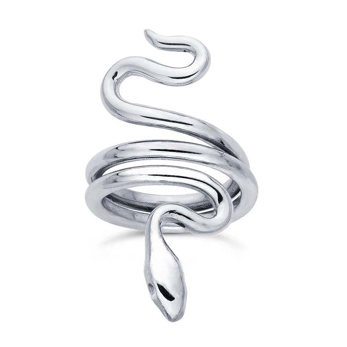 Sterling Silver Coiled Snake Ring
