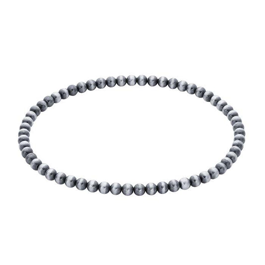 Armband aus oxidierten Perlen aus Sterlingsilber, 3 mm
