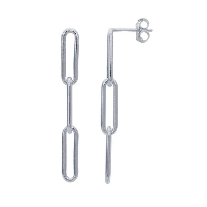 Three-Link Paperclip Post Earrings