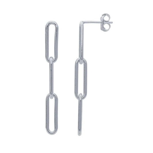 Three-Link Paperclip Post Earrings