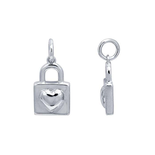 Sterling Silver Heart Lock Charm