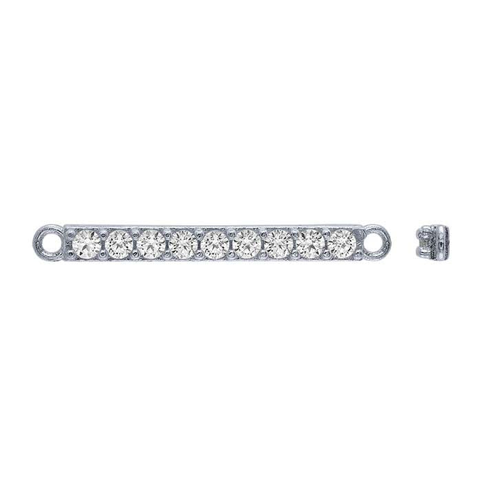 Sterling Silver CZ-Set Bar Festoon Pendant