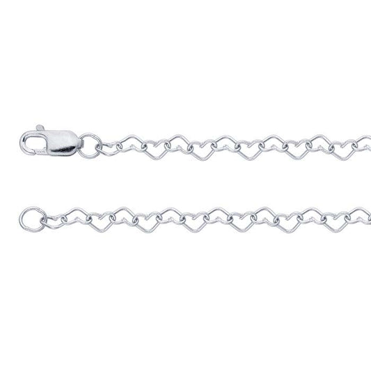 Sterling Silver Heart Link Chain