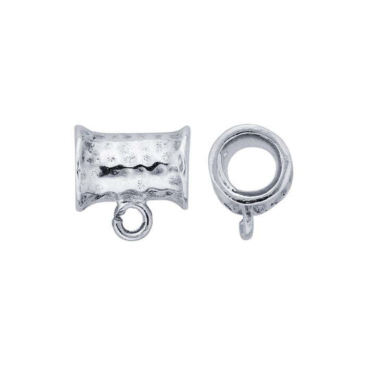 Sterling Silver Hammered Tube Bail with Perpendicular Ring