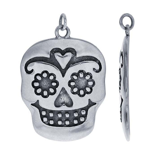 Sterling Silver Sugar Skull Pendant