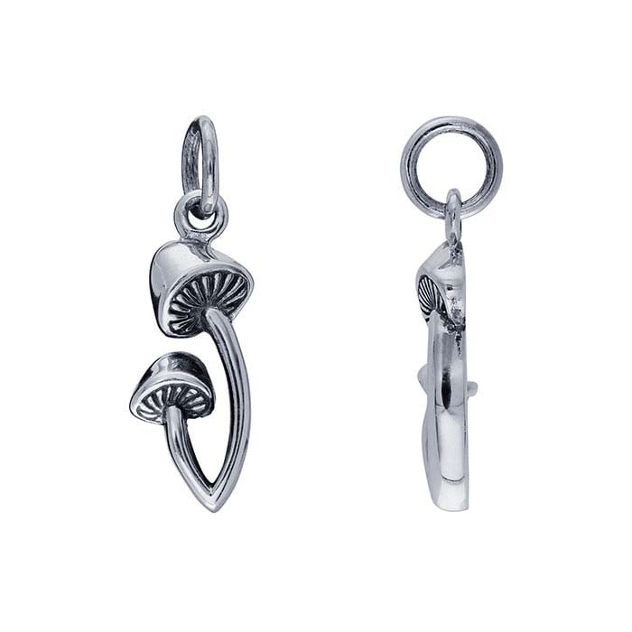 Sterling Silver Mushrooms Charm