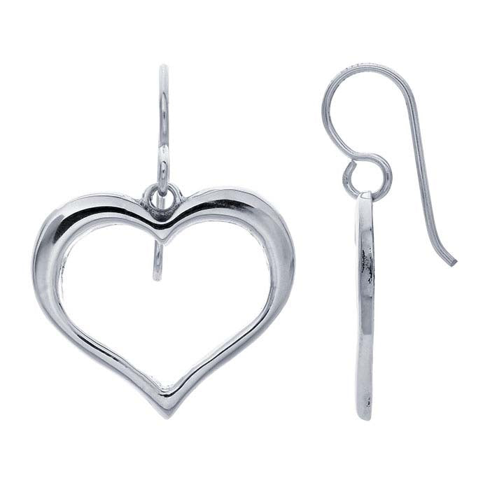 Sterling Silver Open Heart Earrings