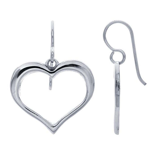 Sterling Silver Open Heart Earrings