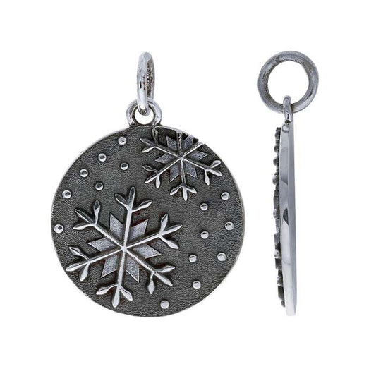 Sterling Silver Falling Snowflakes Charm