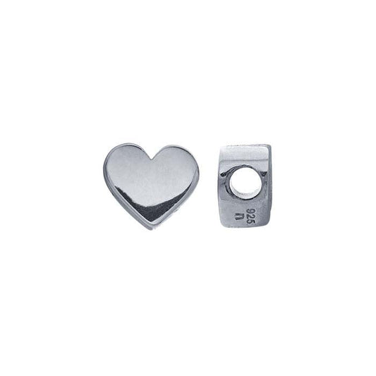 Sterling Silver 6 x 5mm Mini Heart Bead
