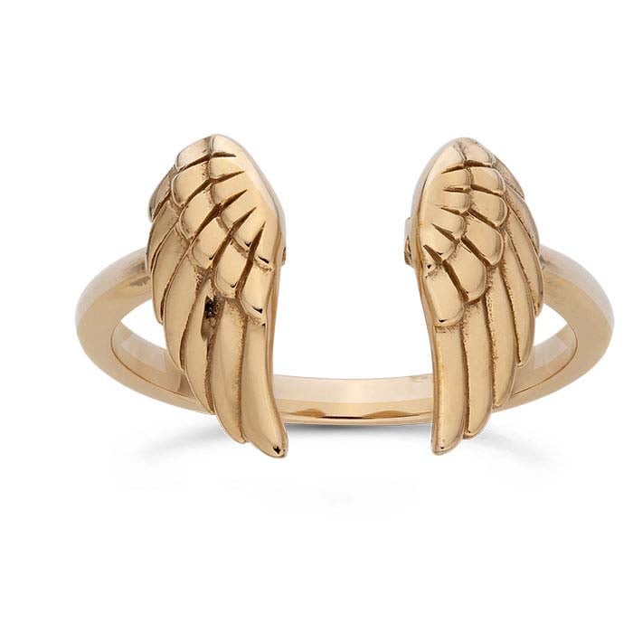 Bronze Angel Wings Ring, Adjustable