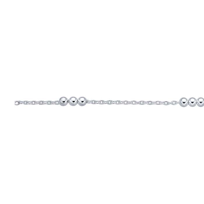 Sterling Silver Cable Chain with Beads