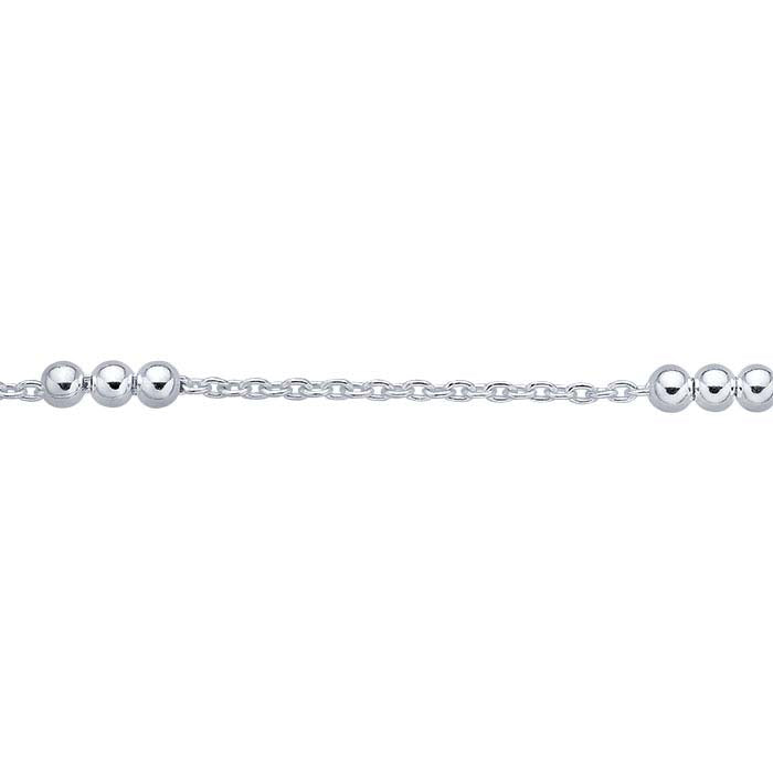 Sterling Silver Cable Chain with Beads