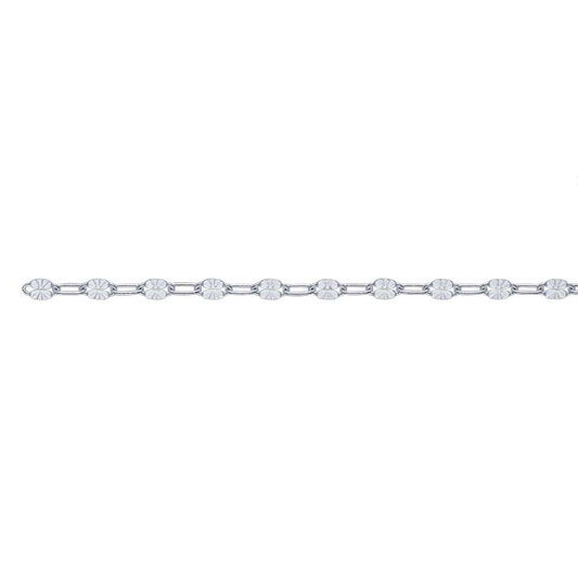 Sterling Silver 2.5mm Patterned Oval Cable Chain