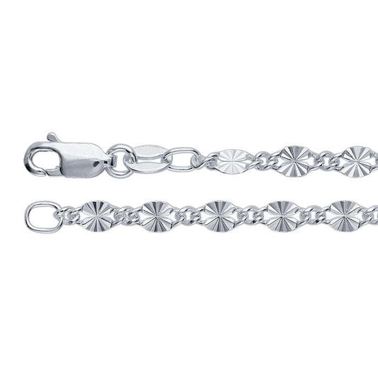 Sterling Silver 3.5mm Patterned Cable Chain