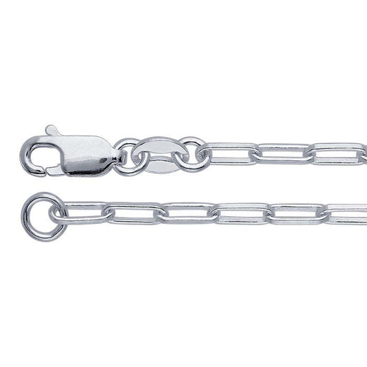 Sterling Silver 2,7 mm Oval Kabelkedja