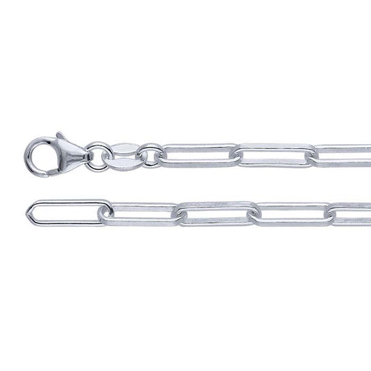 Sterling Silver 3 mm Oval Kabelkedja