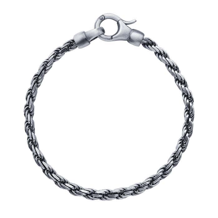 Sterling Silver Oxidized Rope Chain Bracelet