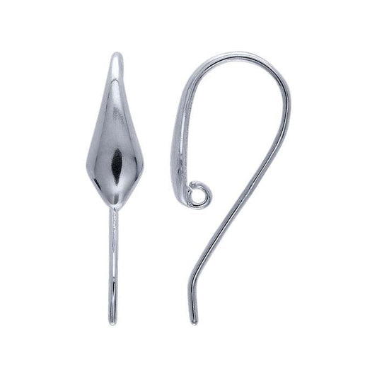 Sterling Silver Teardrop Ear Wire with Closed Ring