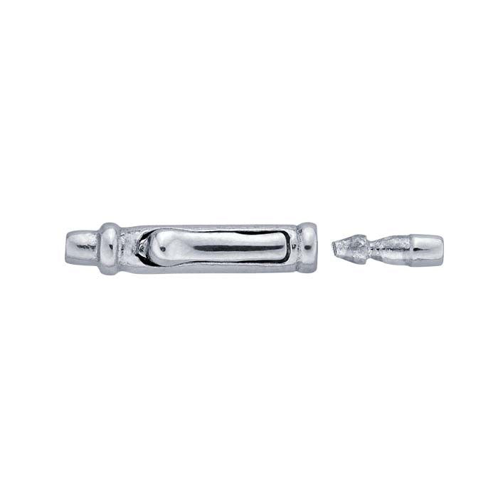Chiusura a scatto a rilascio rapido in argento sterling 15,3 x 2,6 mm