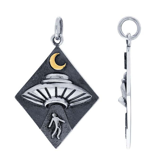 Sterling Silver UFO Abduction Pendant