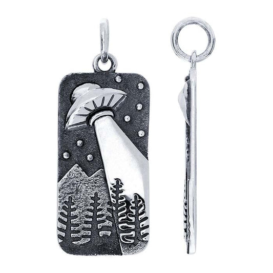 Sterling Silver UFO in Trees Pendant