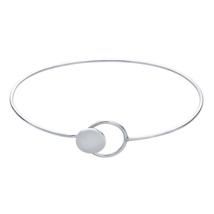 Sterling Silver Circle & Dot Bangle Bracelet