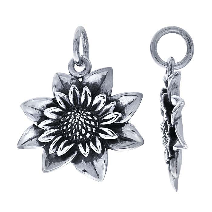 Sterling Silver Dahlia Flower Charm