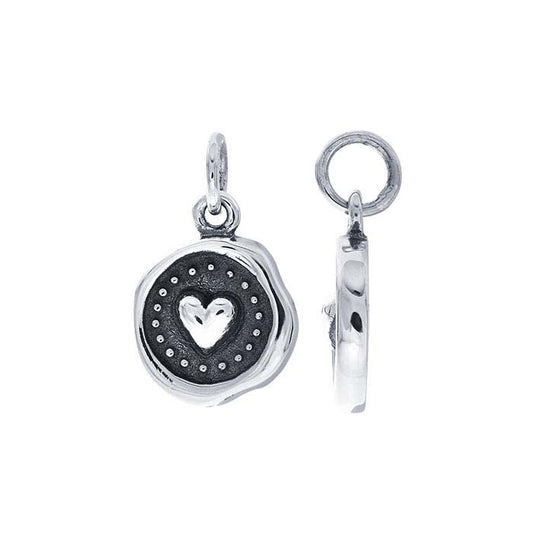 Sterling Silver Wax Seal Heart Charm