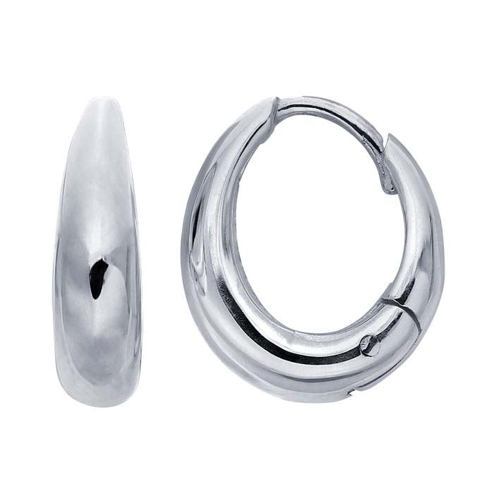 Sterling Silver Teardrop Huggie Hoop Earrings