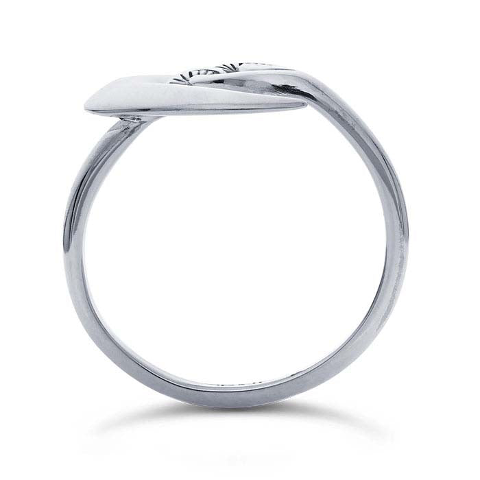 Sterling Silver Moon & Mushroom Bypass Ring, Adjustable