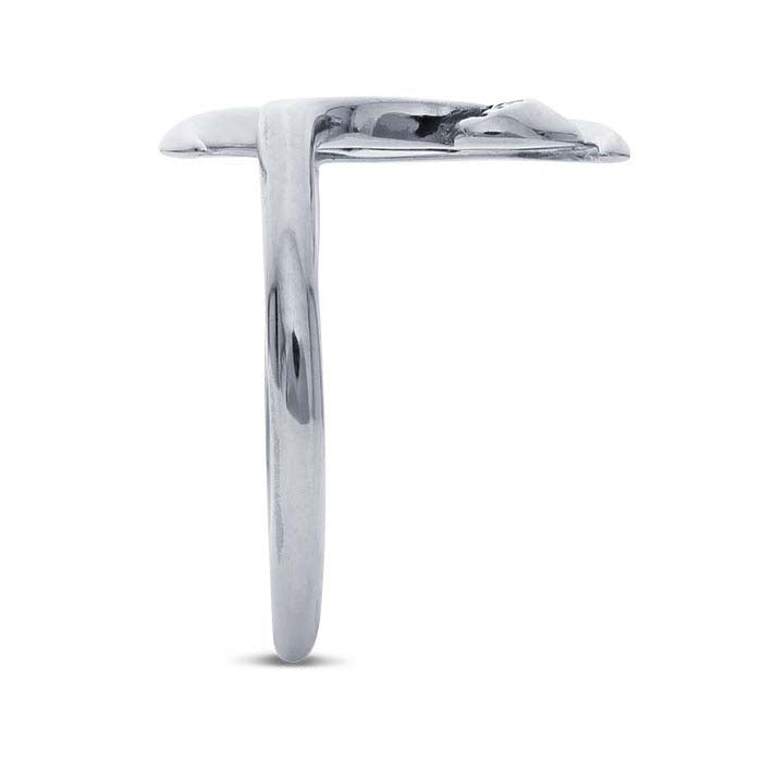 Sterling Silver Moon & Mushroom Bypass Ring, Adjustable