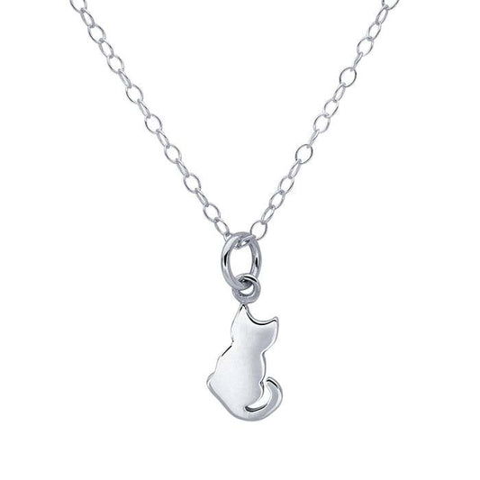 Sterling Silver Tiny Cat Necklace