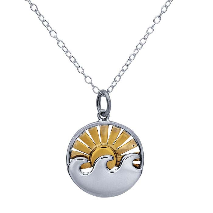 Sterling Silver Bronze Sun Necklace