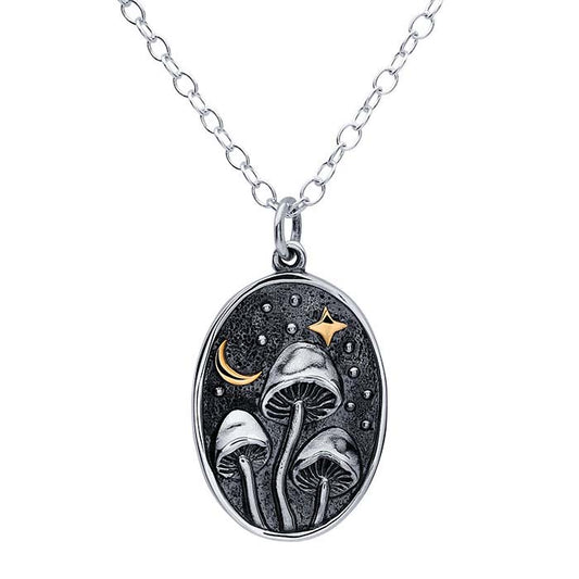 Sterling Silver Mushroom Necklace