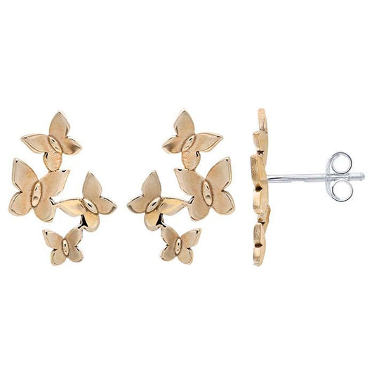 Bronze Butterflies Post Earrings