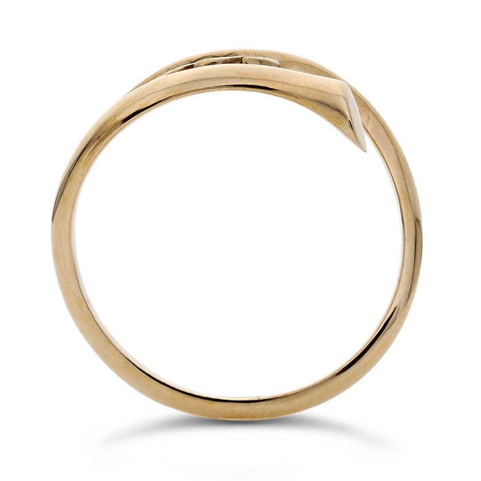 Brons Monstera Blad Bypass Ring, Verstelbaar
