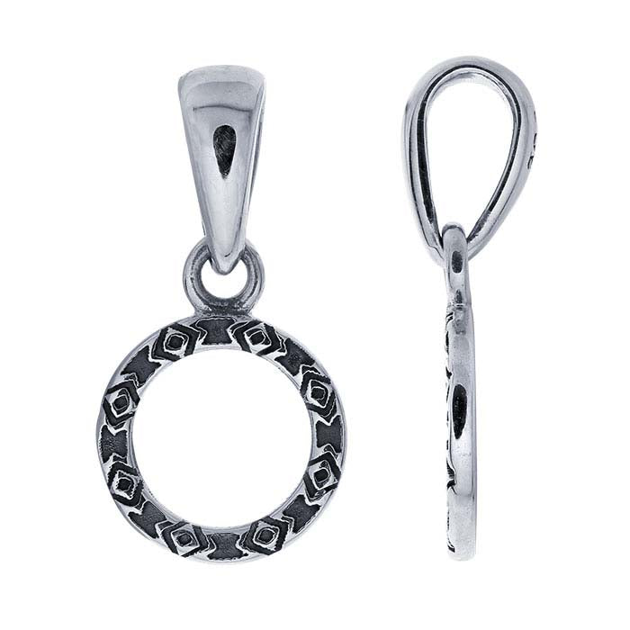 Sterling Silver Patterned Circle Charm