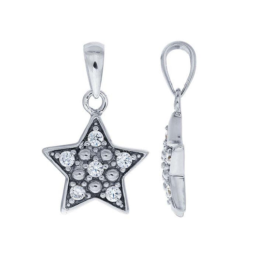 Sterling Silver CZ-Set Star Charm