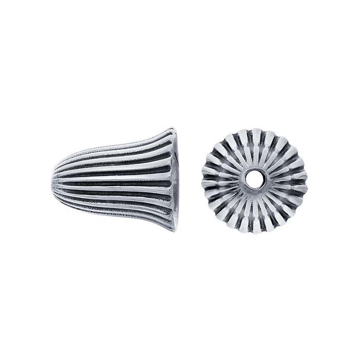 Sterling Silver Corrugated Bead Cap