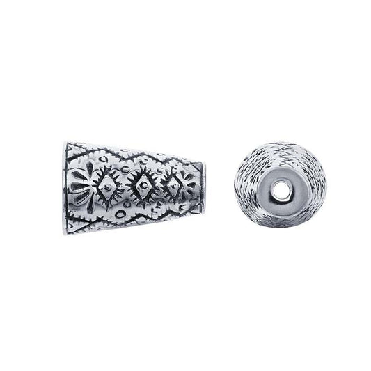 Sterling Silver Patterned Bead Cap