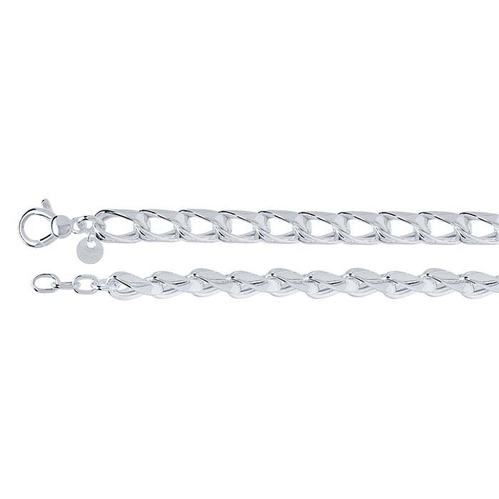 Sterling Silver 10mm Hollow Curb Chain Bracelet