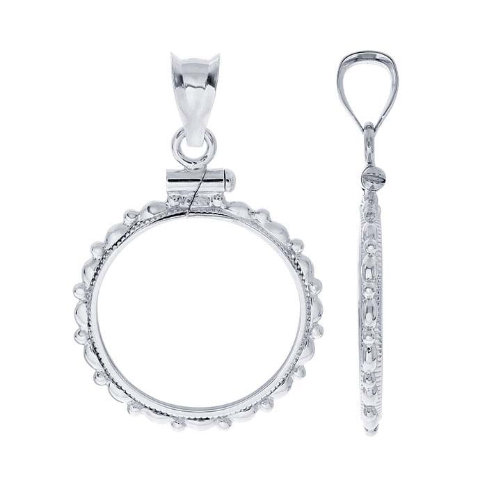 Sterling Silver Scalloped Edge Coin Pendant Mounting